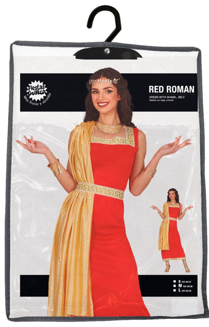 Romeins Kostuum Rood Dames - Partywinkel - 8434077861370