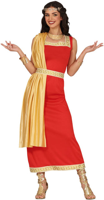 Romeins Kostuum Rood Dames - Partywinkel - 8434077861370