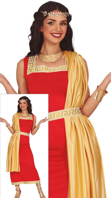 Romeins Kostuum Rood Dames - Partywinkel - 8434077861370