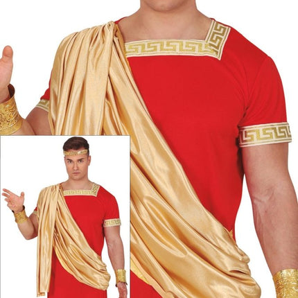 Romeins Kostuum Rood Heren - Partywinkel - 8434077860496
