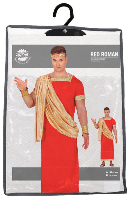 Romeins Kostuum Rood Heren - Partywinkel - 8434077860496