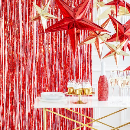 Rood Deurgordijn 2,5m van Partydeco koop je bij Partywinkel