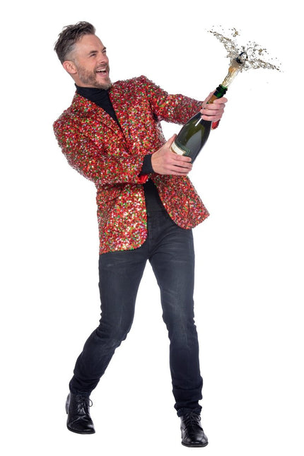 Rood Groene Blazer Heren Pailletten van Wilbers & Wilbers koop je bij Partywinkel