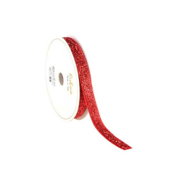 Rood Lint Glitter 10Mm 3m van CHAKS koop je bij Partywinkel