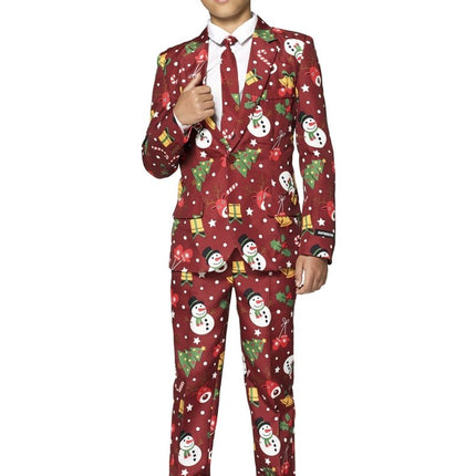 Rood Pak Kerstmis Met Licht Kind van Suitmeister koop je bij Partywinkel