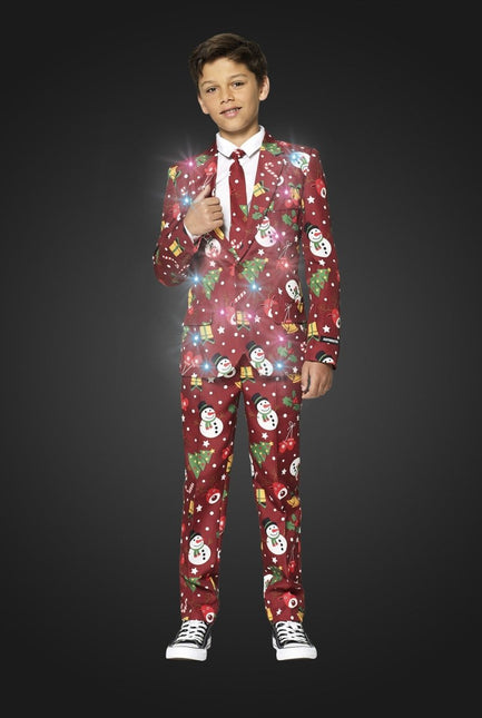 Rood Pak Kerstmis Met Licht Kind van Suitmeister koop je bij Partywinkel