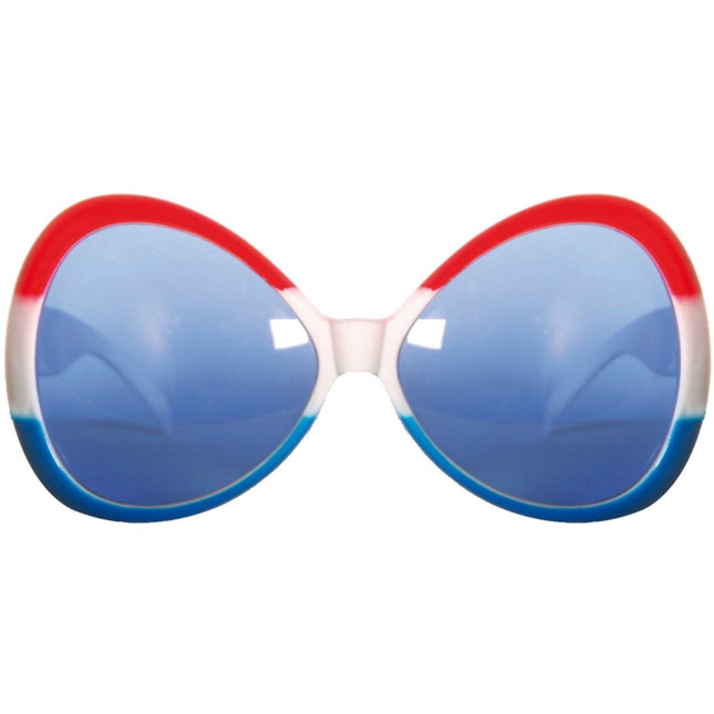 Rood Wit Blauw Bril XL - Partywinkel - 8714572305372