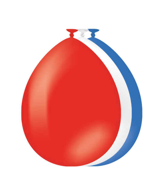 Rood Wit Blauwe Ballonnen 30cm 10st - Partywinkel - 8716764242434