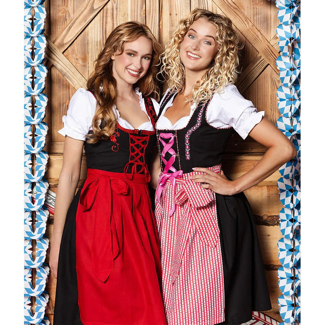 Rood Zwarte Dirndl Jurk Oktoberfest Dames van Boland koop je bij Partywinkel