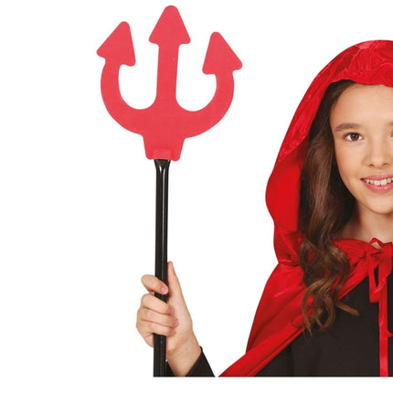 Rood Zwarte Drietand 80cm - Partywinkel - 8434077248249