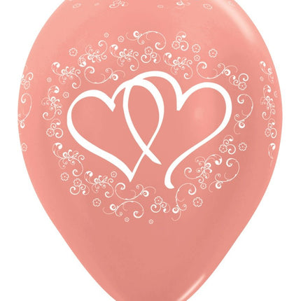 Rose Gouden Ballonnen Hartjes 30cm 25st van Sempertex koop je bij Partywinkel