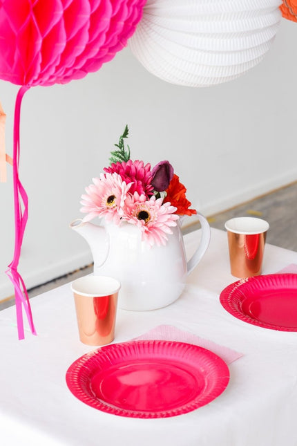 Rose Gouden Bekers Metallic Karton 250ml 8st van Folat koop je bij Partywinkel