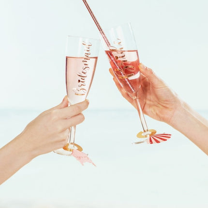 Rose Gouden Glasstickers Bride & Bridesmaid van Partydeco koop je bij Partywinkel