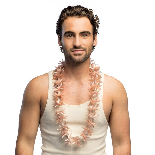Rose Gouden Hawaii Krans 1m van Boland koop je bij Partywinkel