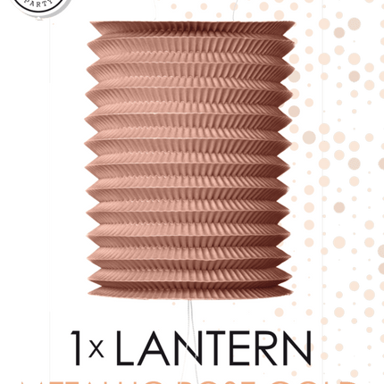 Rose Gouden Lampion Metallic 16cm van WeFiesta koop je bij Partywinkel
