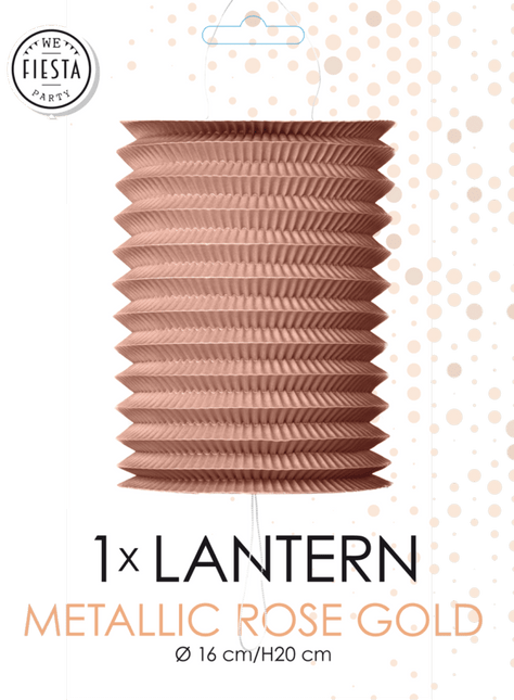 Rose Gouden Lampion Metallic 16cm van WeFiesta koop je bij Partywinkel