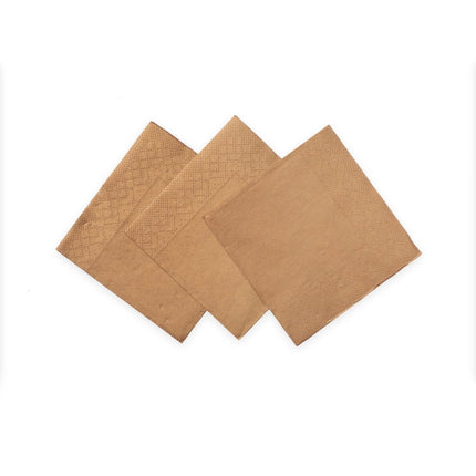 Rose Gouden Servetten 3 Laags 24cm 20st van WeFiesta koop je bij Partywinkel