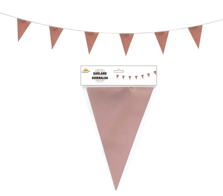Rose Gouden Vlaggenlijn 10m van Fiestas Guirca koop je bij Partywinkel
