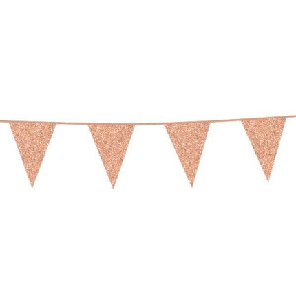 Rose Gouden Vlaggenlijn Glitter 6m van WeFiesta koop je bij Partywinkel
