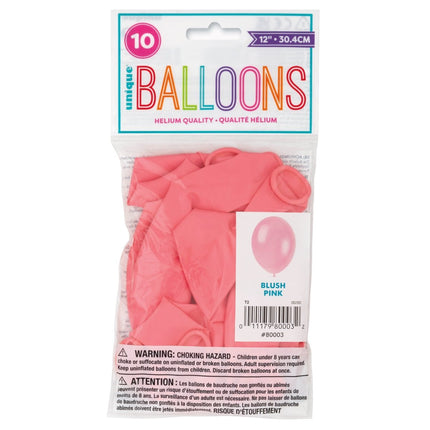 Roze Ballonnen Glans 30cm 10st van Unique koop je bij Partywinkel