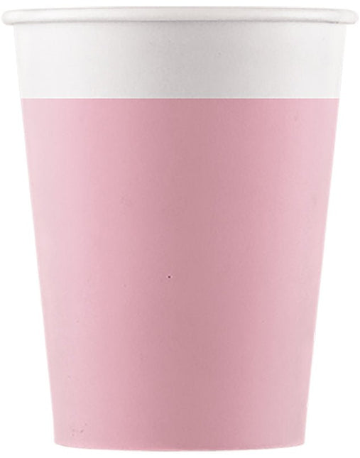 Roze Bekers 200ml 8st van Procos koop je bij Partywinkel