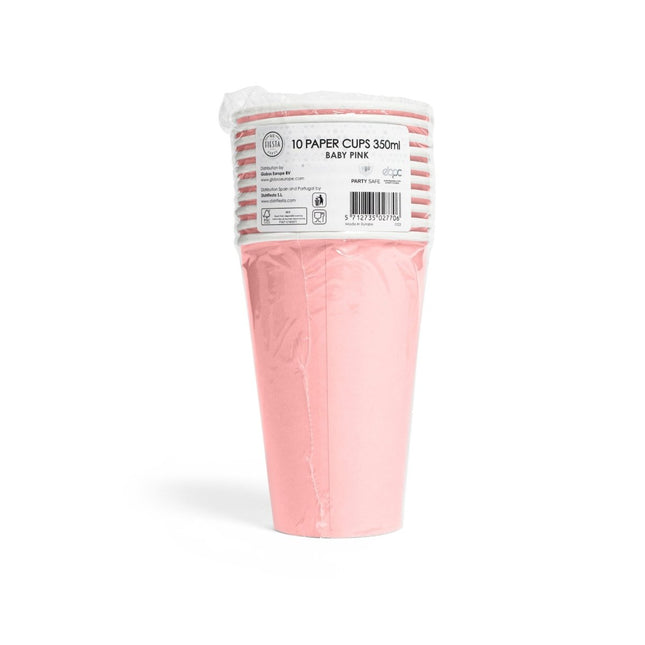 Roze Bekers Papier 350ml 10st van WeFiesta koop je bij Partywinkel