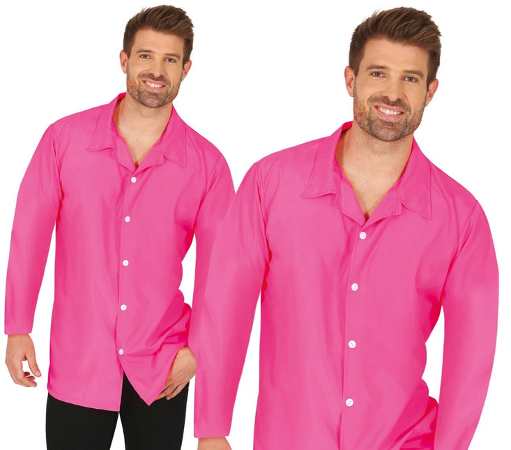 Roze Blouse Heren - Partywinkel - 8434077270523