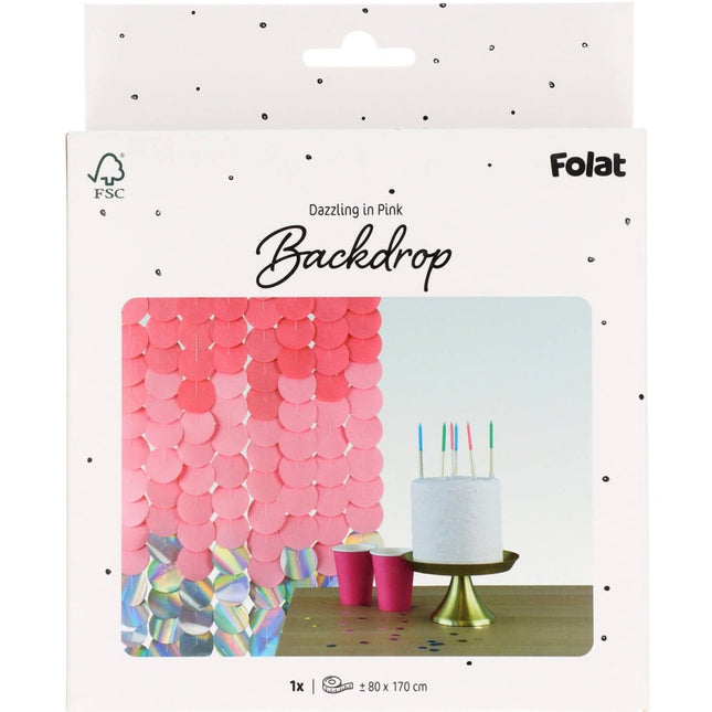 Roze Deurgordijn Zilver 1,7m van Folat koop je bij Partywinkel