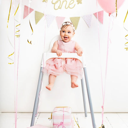 Roze Gouden Slingers 1,3m van Partydeco koop je bij Partywinkel