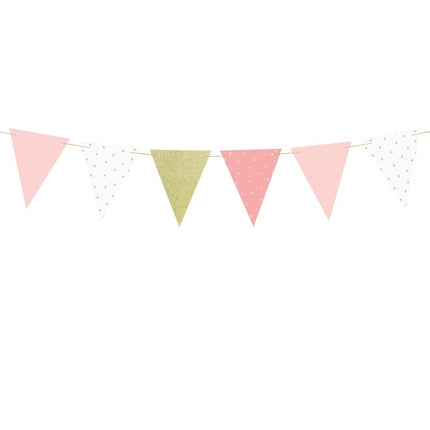Roze Gouden Slingers 1,3m van Partydeco koop je bij Partywinkel