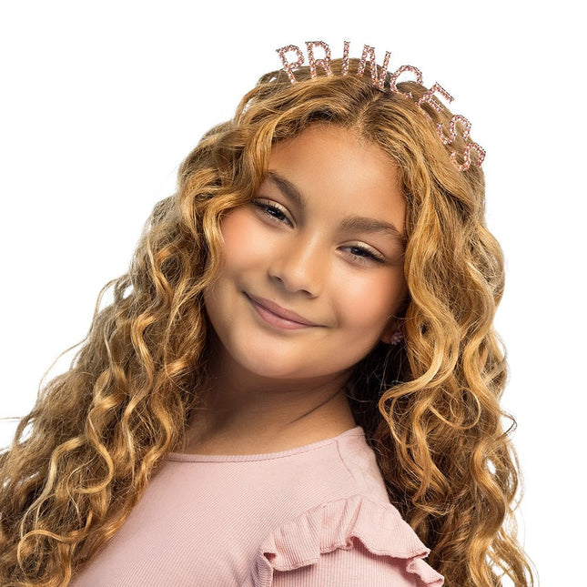Roze Haarband Princess Glitter van Boland koop je bij Partywinkel