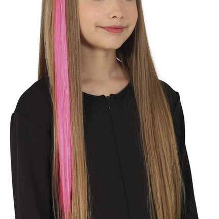 Roze Hair Extension 50cm 3st - Partywinkel - 8434077481349