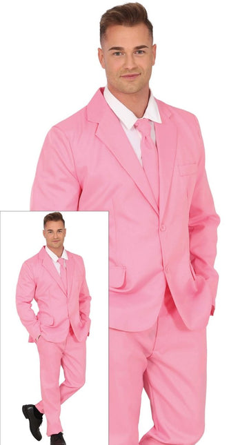 Roze Kostuum Heren - Partywinkel - 8434077862872