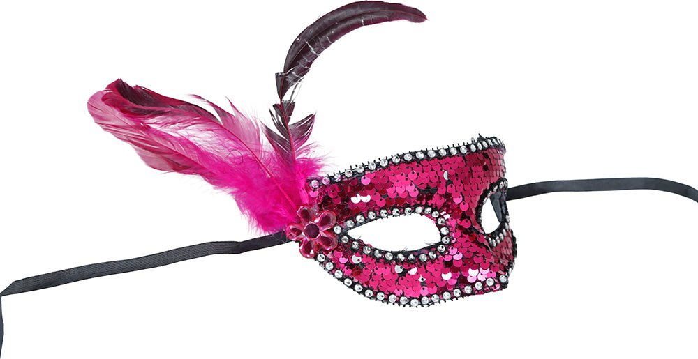 Roze Oogmasker Veren Volwassen van Fiestas Guirca koop je bij Partywinkel