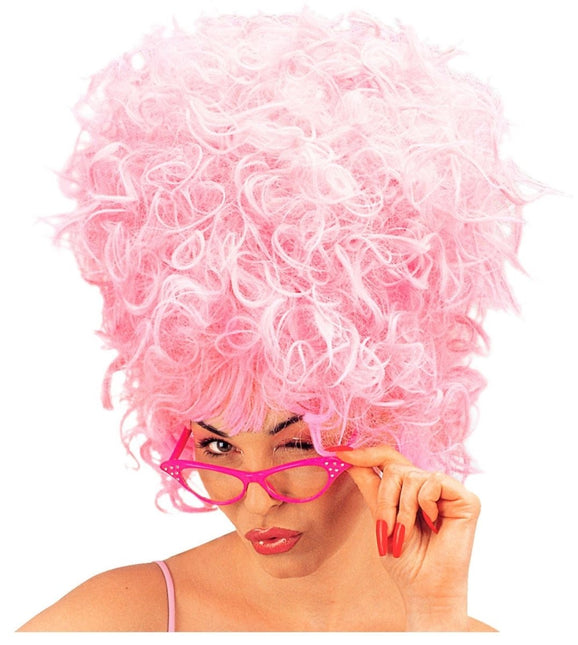 Roze Pruik Pluizig van Widmann koop je bij Partywinkel