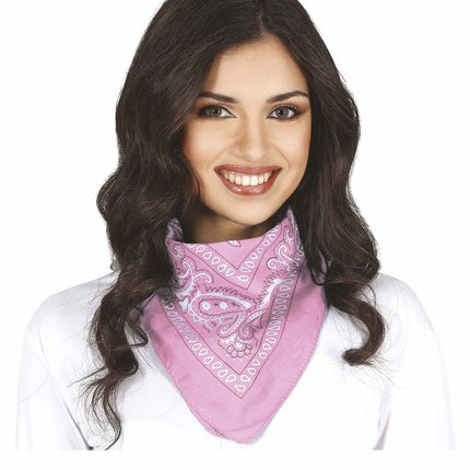 Roze Sjaal Bandana van Fiestas Guirca koop je bij Partywinkel