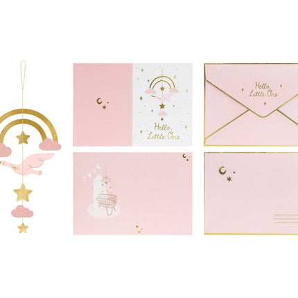 Roze Uitnodigingen Hello Little One 14x 20cm 11st van Partydeco koop je bij Partywinkel