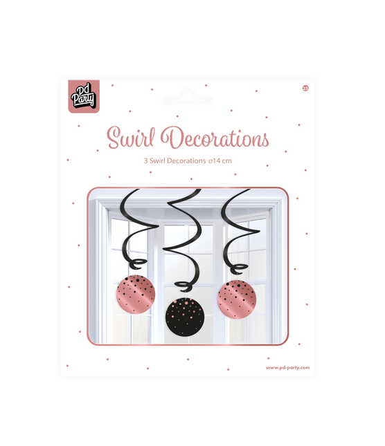 Roze Zwarte Hangdecoratie 17cm van Paper Dreams koop je bij Partywinkel