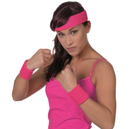 Roze Zweetbandjes Set van Wilbers & Wilbers koop je bij Partywinkel
