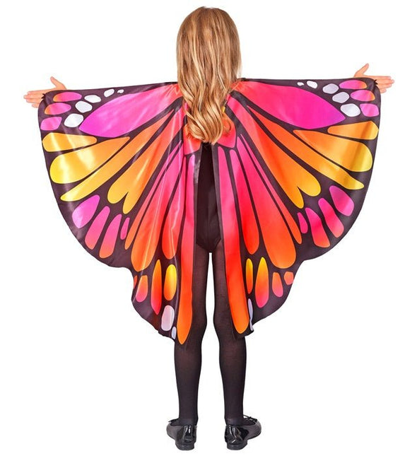 Roze/Oker Vlindervleugels En Oogmasker Kind van Widmann koop je bij Partywinkel