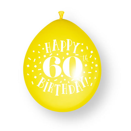 10 szt. balonów lateksowych „Happy 60th Birthday”, 23 cm