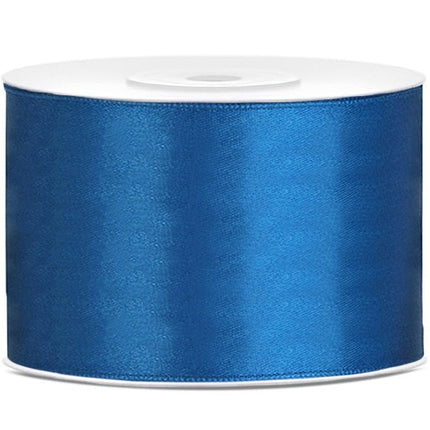 Satijn Lint Blauw 50mm 25m van Partydeco koop je bij Partywinkel