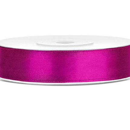 Satijn Lint Fuchsia 12mm 25m van Partydeco koop je bij Partywinkel