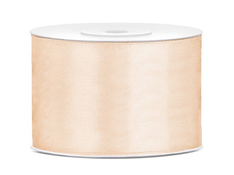 Satijn Lint Vanille Creme 50mm 25m van Partydeco koop je bij Partywinkel