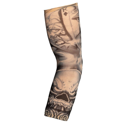 Schedel Nep Tattoosleeve Zwart van Partychimp koop je bij Partywinkel