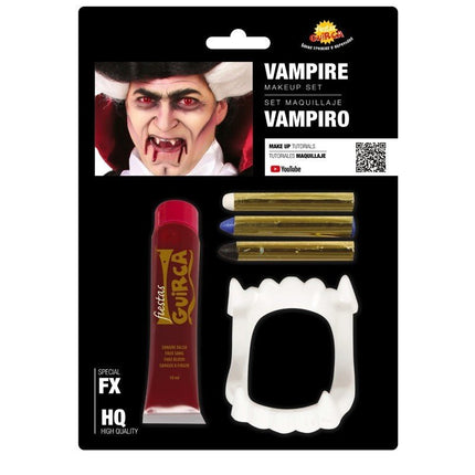 Schminkset Vampier met Gebit 20ml - Partywinkel - 8434077155912
