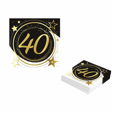 Servetten 40 Jaar 33cm 12st van Fiestas Guirca koop je bij Partywinkel