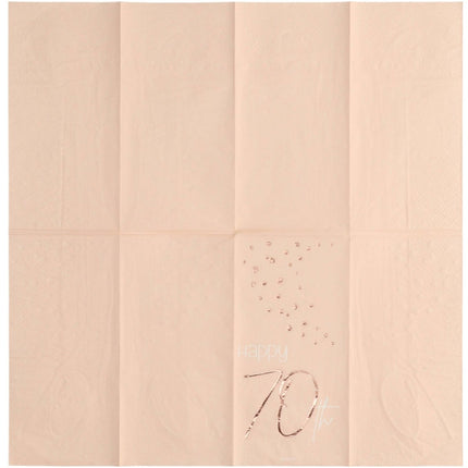 Servetten 70 Jaar Rose Goud 33cm 10st van Folat koop je bij Partywinkel