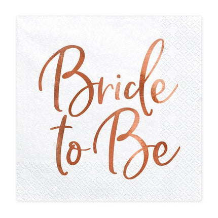 Servetten Bride To Be 33cm 20st van Partydeco koop je bij Partywinkel