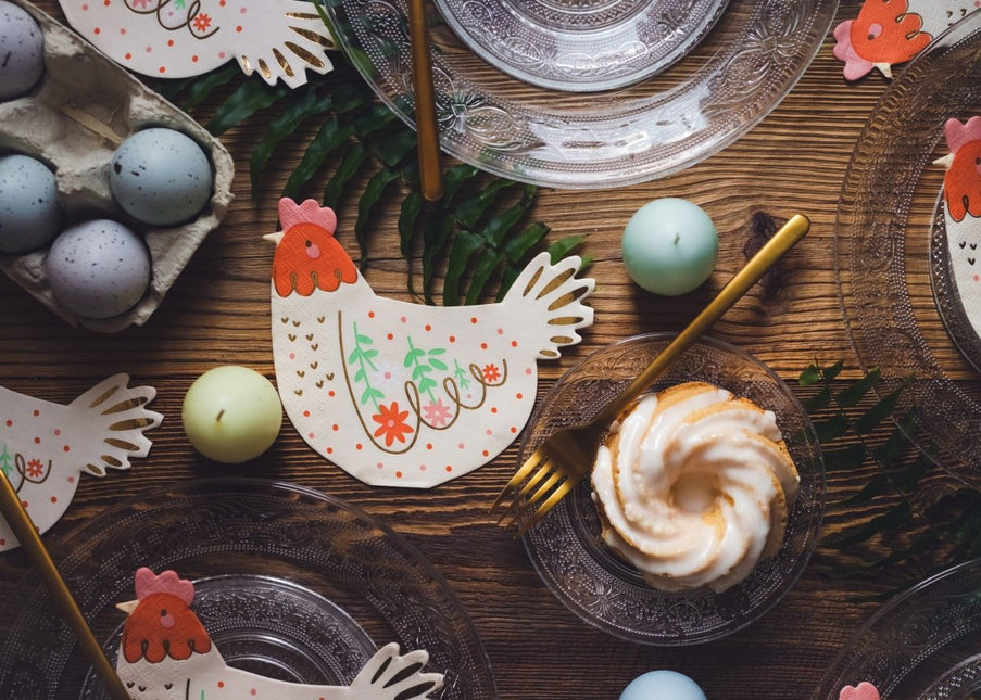 Servetten Haan 16cm 20st van Partydeco koop je bij Partywinkel